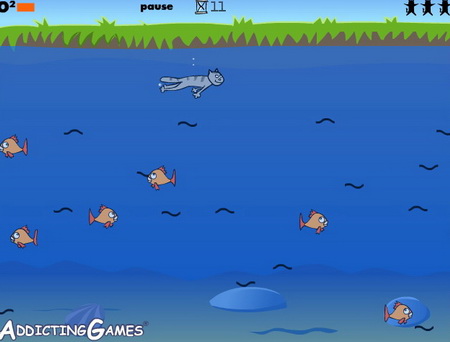 Картинка flash игра-кот рыболов