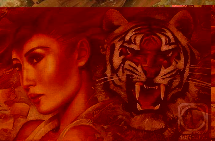 Картинки рисованные девушки и тигры (16 картинок)