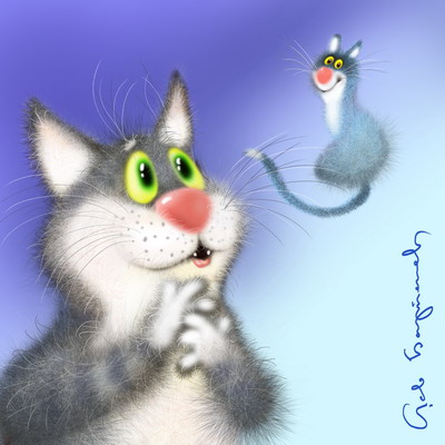 Рисунки котят от Льва Бартенева 9