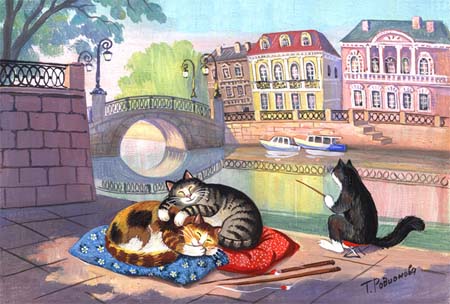 Рисунки кошек от Татьяны Родионовой 12