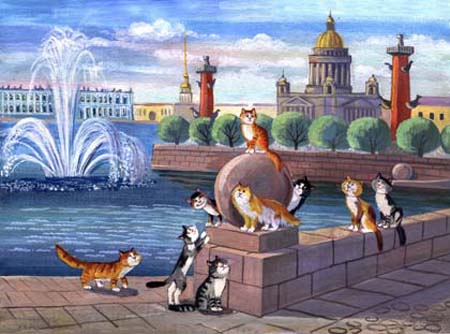 Рисунки кошек от Татьяны Родионовой 4