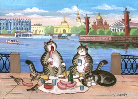 Рисунки кошек от Татьяны Родионовой 7
