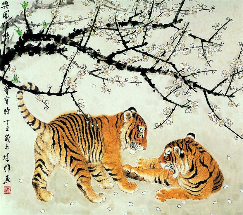 Рисунки китайских тигров (12 рисунков)