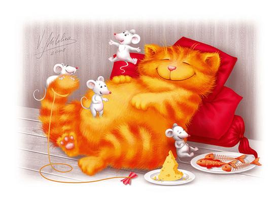 Картинки кошек от художника-иллюстратора с псевдонимом Milolika